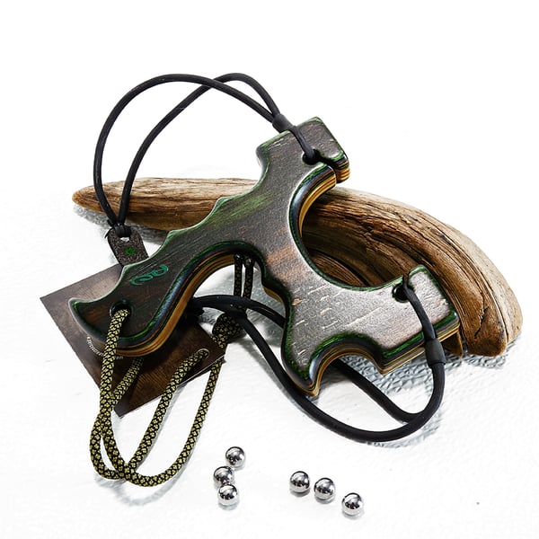Image of Sling Shot The Menace, Catapult, Hunters Gift, Wooden Slingshot, Left or Right Handed Shooter