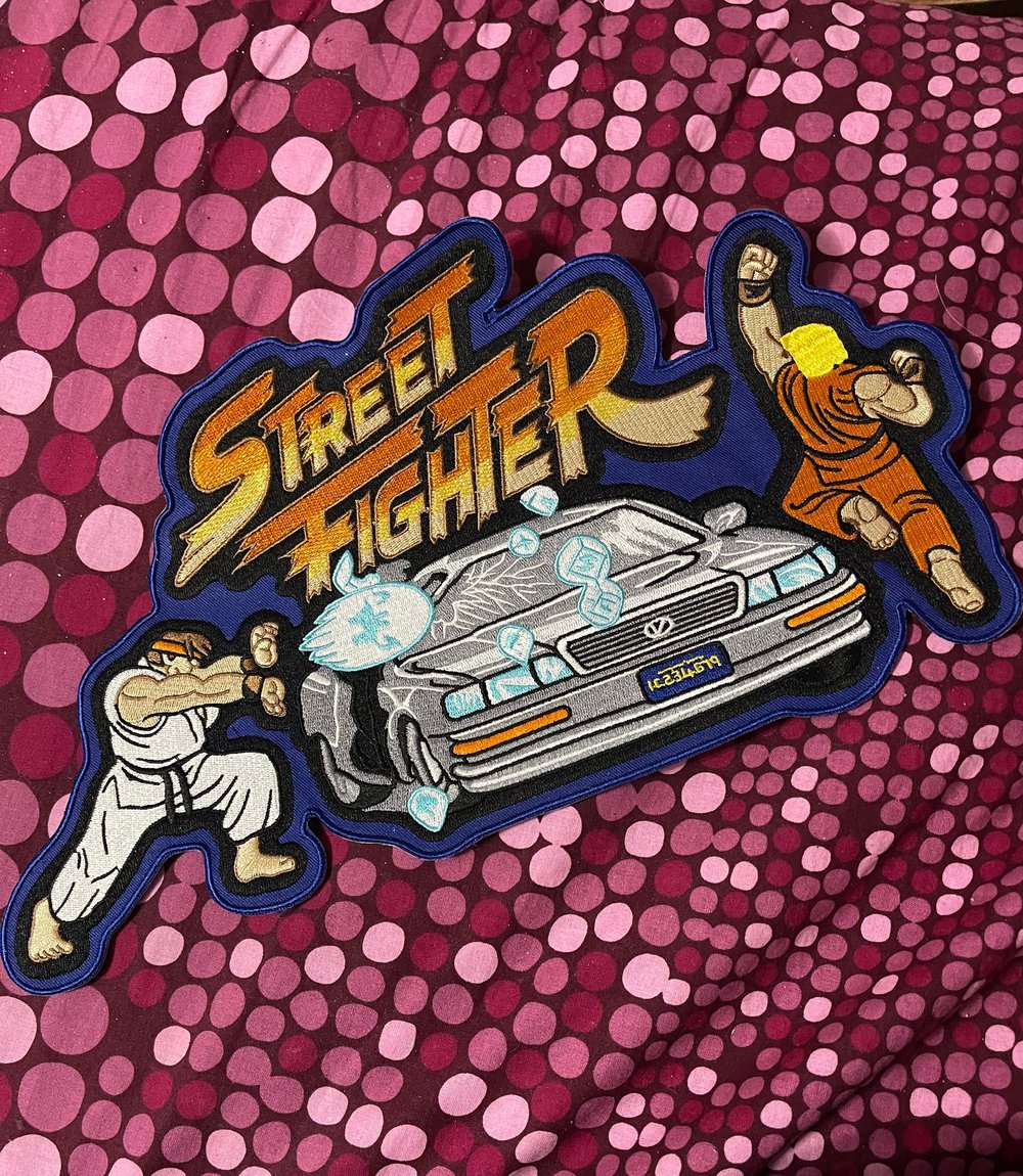 Retro Street Fighter patch - approximately 14 inch wide iron on patch