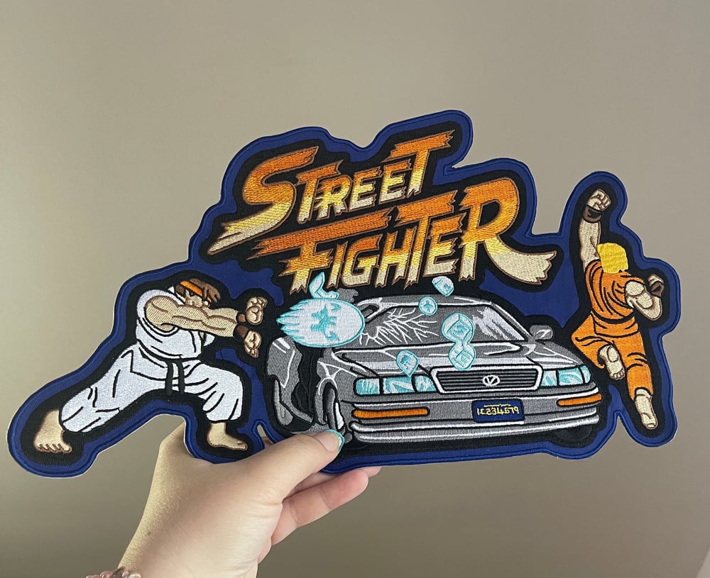 Retro Street Fighter patch - approximately 14 inch wide iron on patch