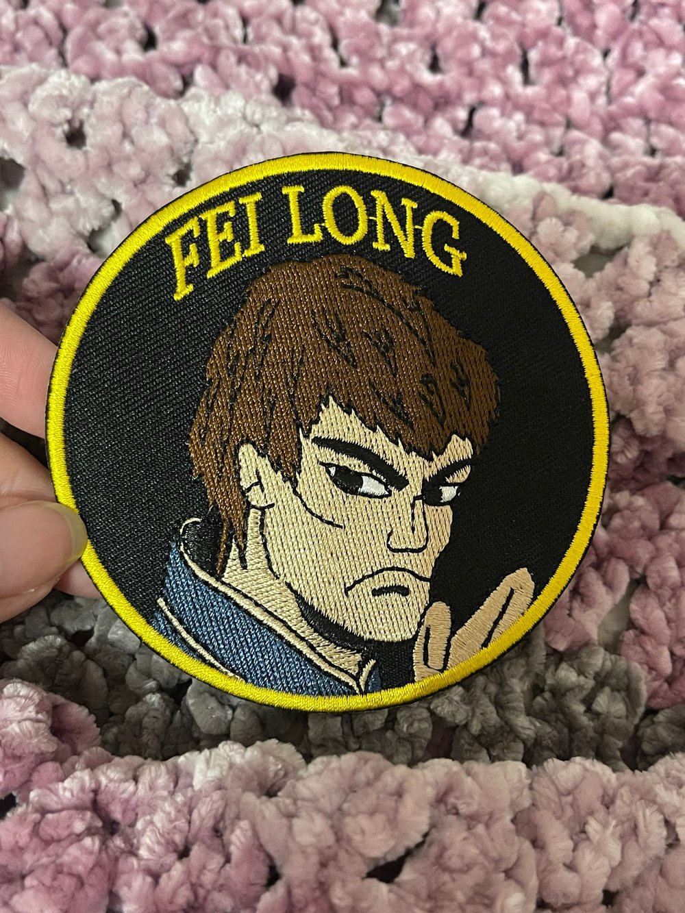 Fei Long - Retro Street Fighter 3.5 inch wide iron on patch