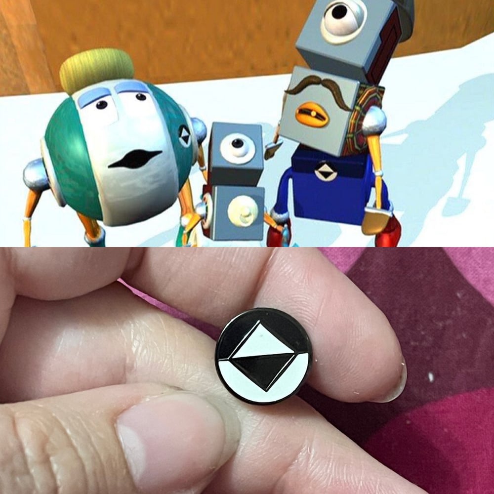 Mini PIDs icon - White and black standard binome or sprite icon - 0.5 inch pins