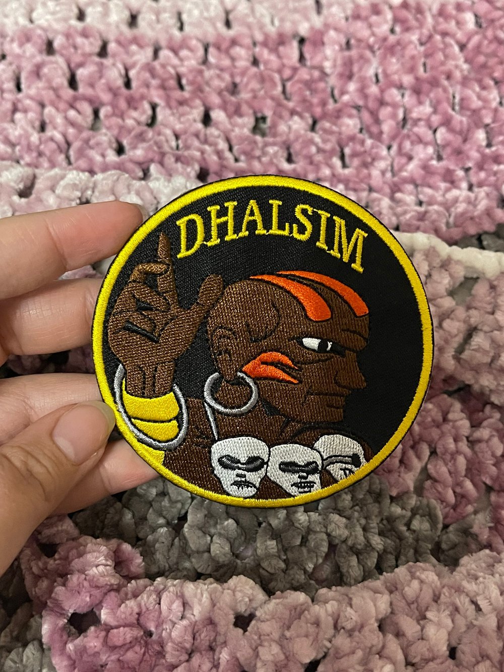 Dhalsim - Retro Street Fighter 3.5 inch wide iron on patch