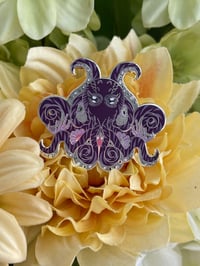 Image 1 of 2 Inch Asexual Pride Octopus enamel pin - Silver metal