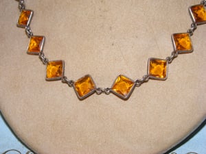 30s Amber Glass Crystal Choker Necklace