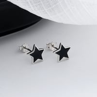 Image 2 of Blackstar Stud Silver Earrings