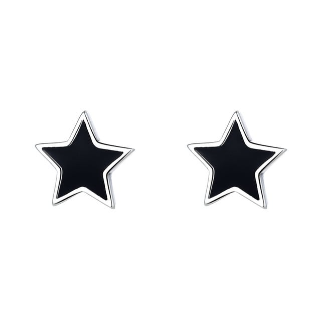 Blackstar Stud Silver Earrings
