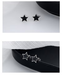 Image 4 of Blackstar Stud Silver Earrings