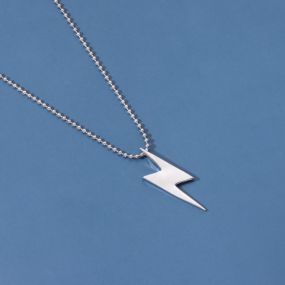 Lightning Bolt Necklace in Silver