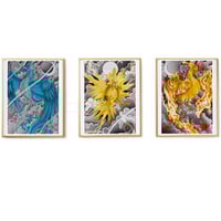 Image 2 of Pokemon Japanese Phoenix prints, set of 3, A4 sized. Legendary birds.