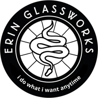 Image 3 of Erin Glassworks Logo Sticker (Joke & Real)