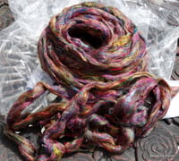 Image 2 of Sari Silk Blend No. 1 in roving/top form - by the ounce - WHOLESALE