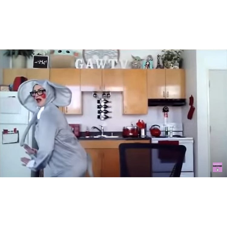 Worn Elephant Onesie Costume from Birthday Celebration on GAWTV