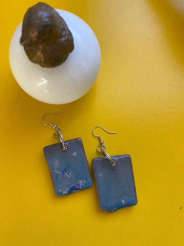 Image of Blue Cubes Earrings