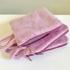 Pink Furry Texture Bag, Essential Oil Storage, Small Zipper Pouch