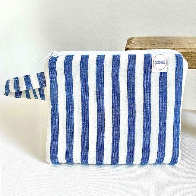 Vintage Stripe Bag, Essential Oil Storage, Small Zipper Pouch