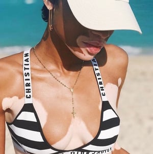 Image of Summer Must ðŸŒž Authentic Jâ€™adior Knit Black Striped Bikini Set 