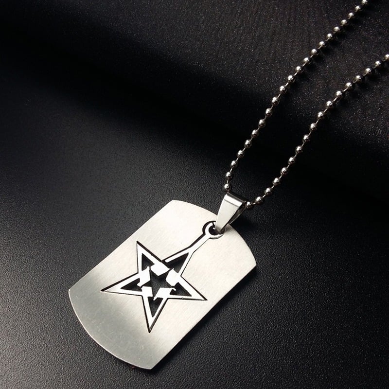 Star Dog Tag Pendant and Ball chain