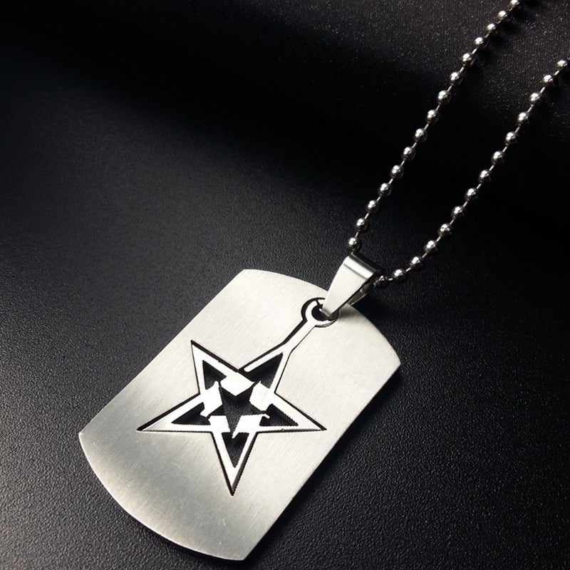 Star Dog Tag Pendant and Ball chain
