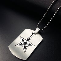 Image 3 of Star Dog Tag Pendant and Ball chain