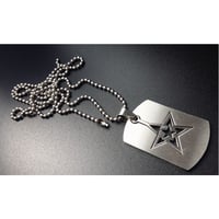 Image 4 of Star Dog Tag Pendant and Ball chain