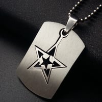 Image 1 of Star Dog Tag Pendant and Ball chain