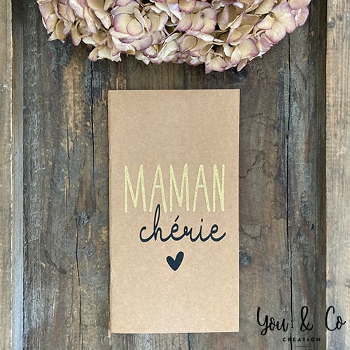 Image of Carnet de notes "MAMAN chérie" doré