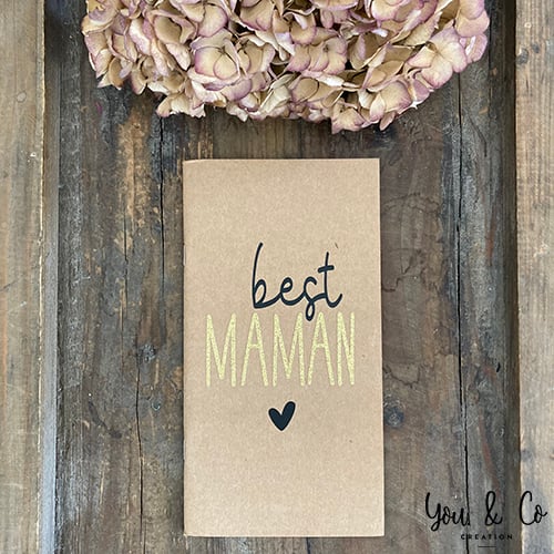 Image of Carnet de notes "best MAMAN" doré