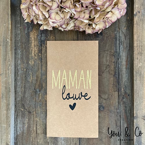 Image of Carnet de notes "MAMAN louve" doré