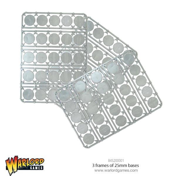 3 sprues of 25 x 25mm lipped round bases - 