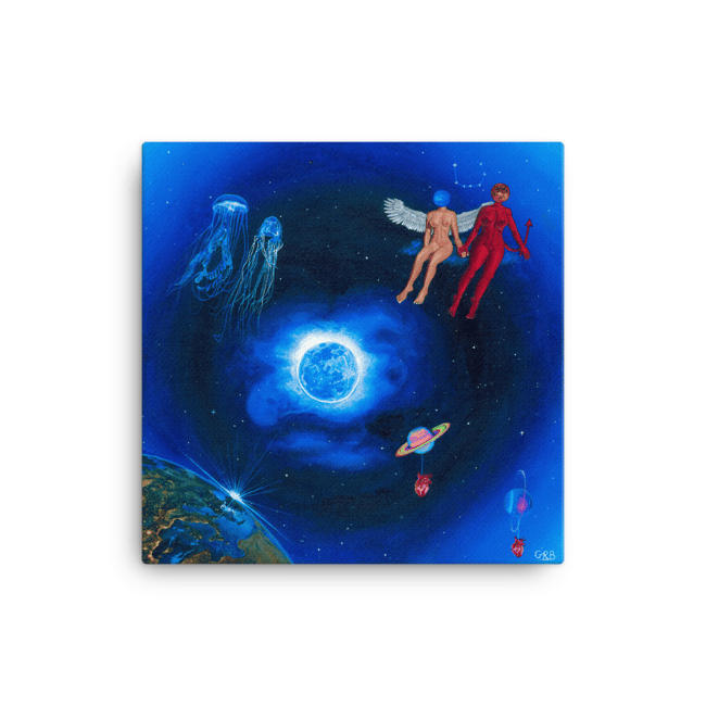 Once in a blue moon canvas