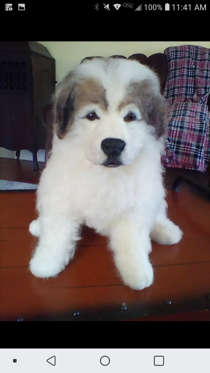 Image of 20" Great Pyrenees sitting puppy ( Free Shipping)