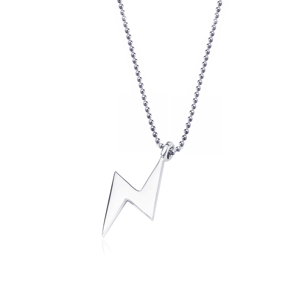 Silver Lightning Bolt Pendant and chain