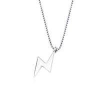 Image 1 of Silver Lightning Bolt Pendant and chain