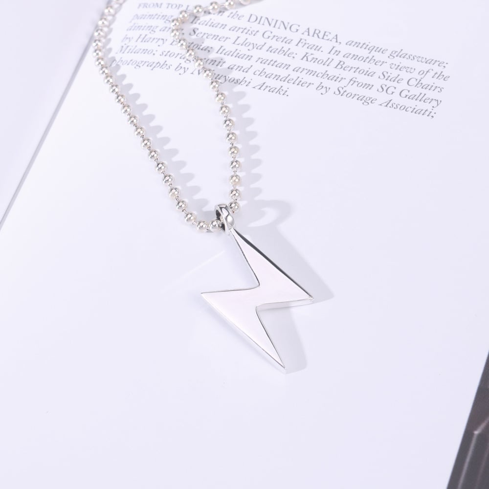 Silver Lightning Bolt Pendant and chain