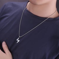 Image 4 of Silver Lightning Bolt Pendant and chain