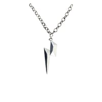 Image 1 of Silver 3D Lightning Bolt Pendant and chain