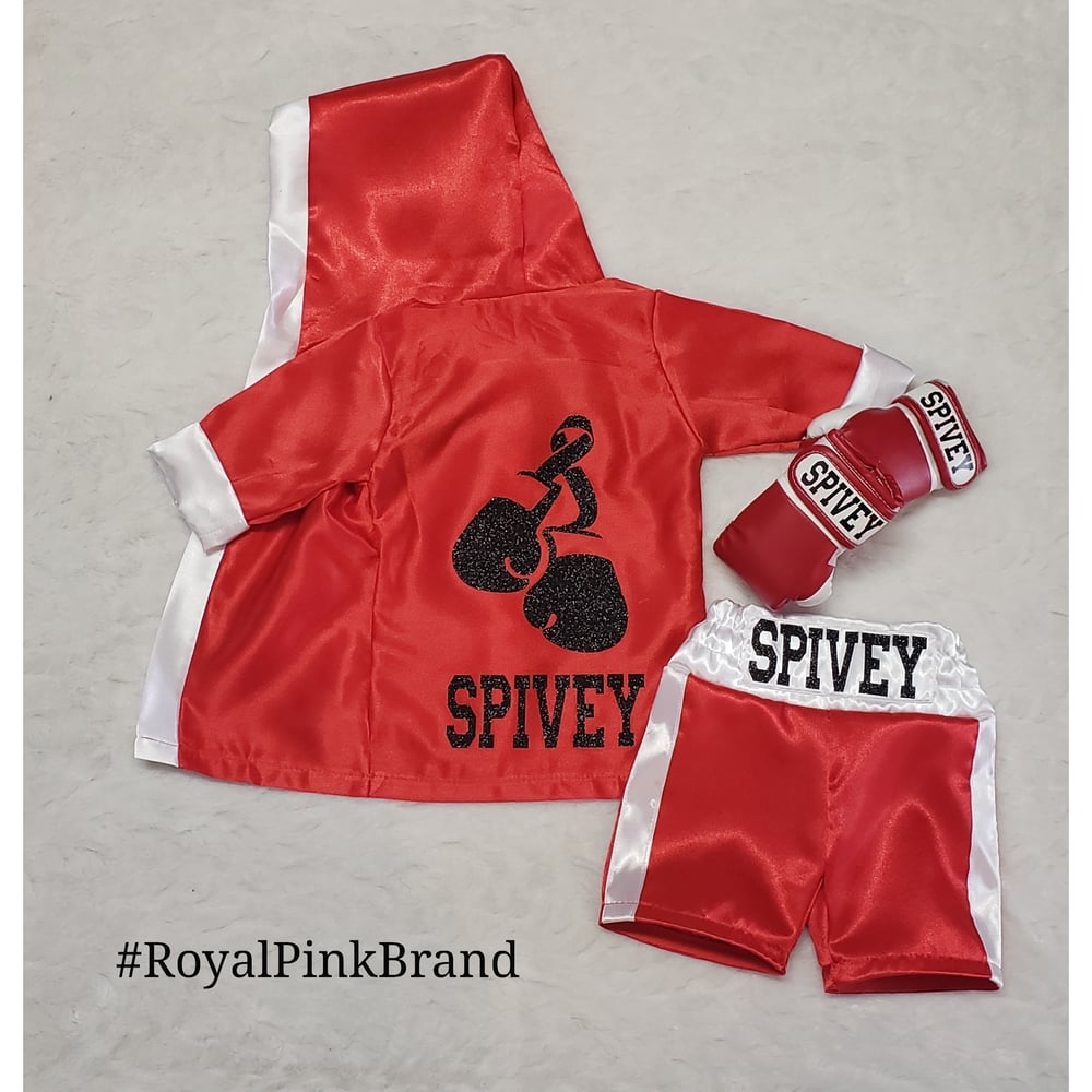 K3-custom Made Satin Baby BOXING Robe Trunk Set Boxing Outfit Personalized  Baby Boxer Outfit Boxer Costume Little Fighter 