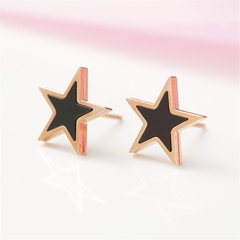 Blackstar Rose Gold Stud Earrings