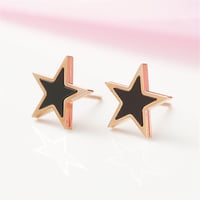 Image 2 of Blackstar Rose Gold Stud Earrings