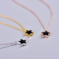 Image 2 of Tiny Blackstar Pendant and Necklace