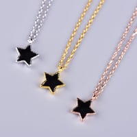 Image 1 of Tiny Blackstar Pendant and Necklace