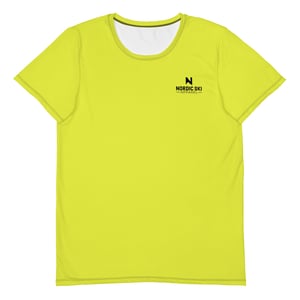Image of 'No Brakes No Worries' Men's Roller-Skiing Shirt (Yellow)