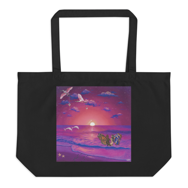 Meet you at sunset large tote bag