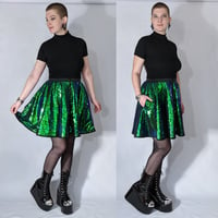 Image 1 of Green Sequin Circle Skirt (with pockets)