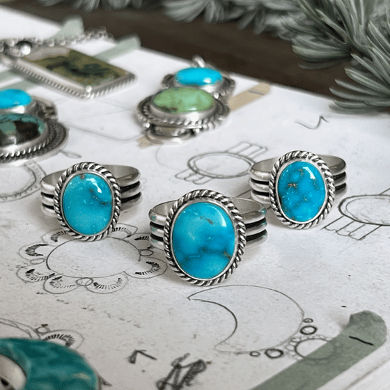 Image of Sonoran Rose Turquoise Rings
