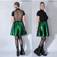 Image 2 of Green Sequin Circle Skirt (with pockets)