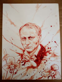 Charles Baudelaire portrait (blood painting)