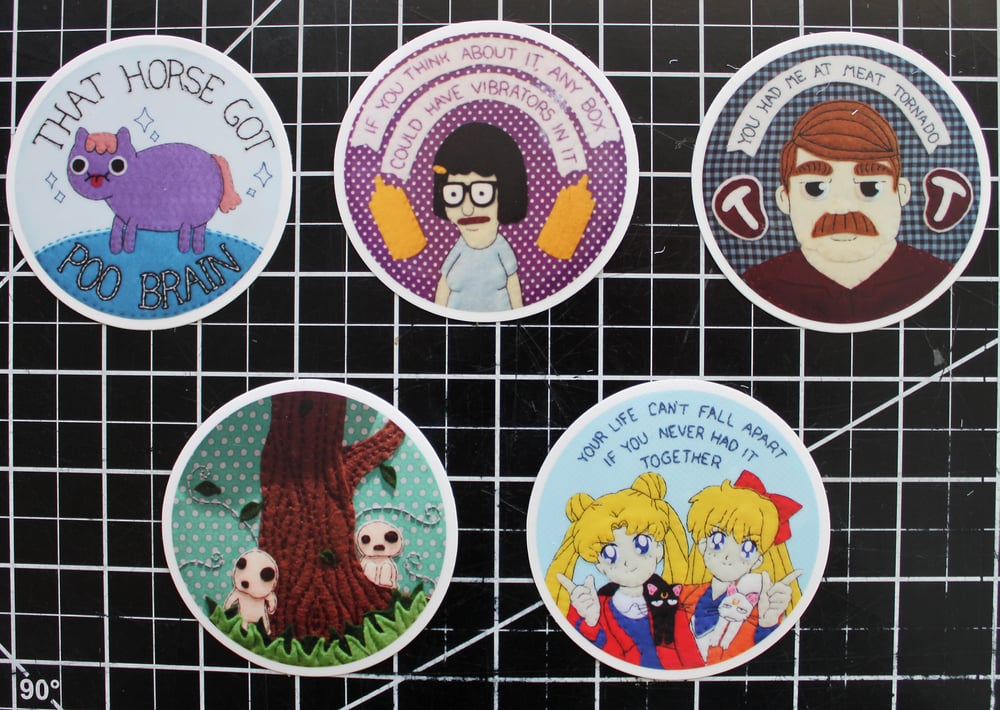 Kodama Embroidery Hoop Stickers