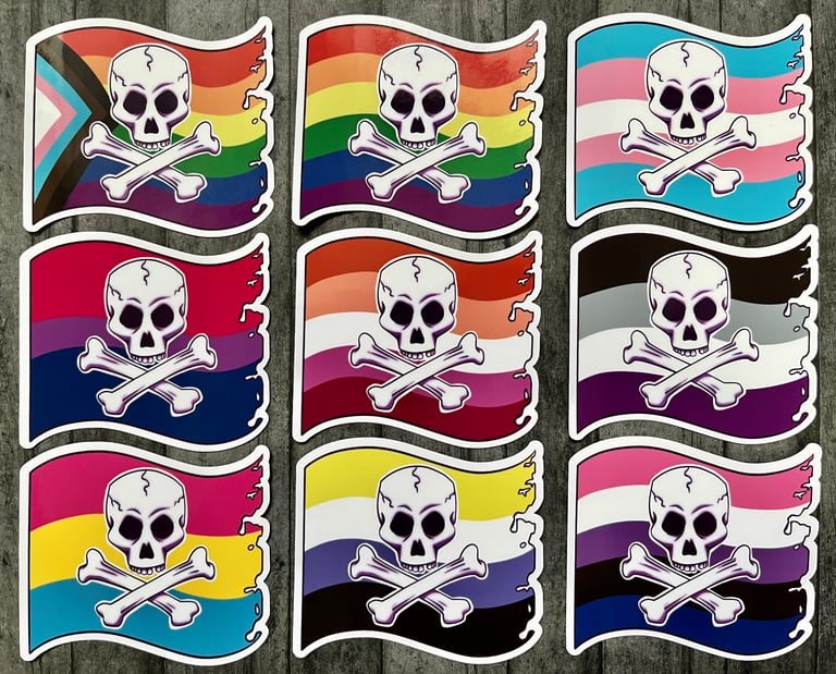 Pirate Pride Flag Sticker