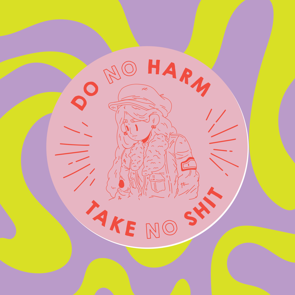 Image of Do No Harm - Take No Shit Sticker